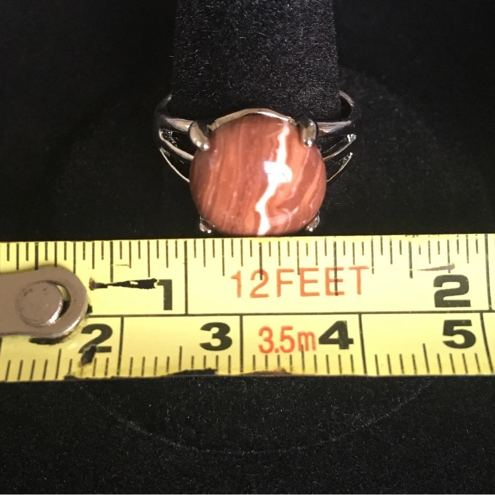Earthy Brown and White Stone Fashion Ring